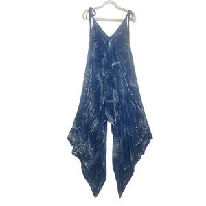 Sacred Threads Indigo Tie Dye Harem Jumpsuit Boho Festival Hippie One Size